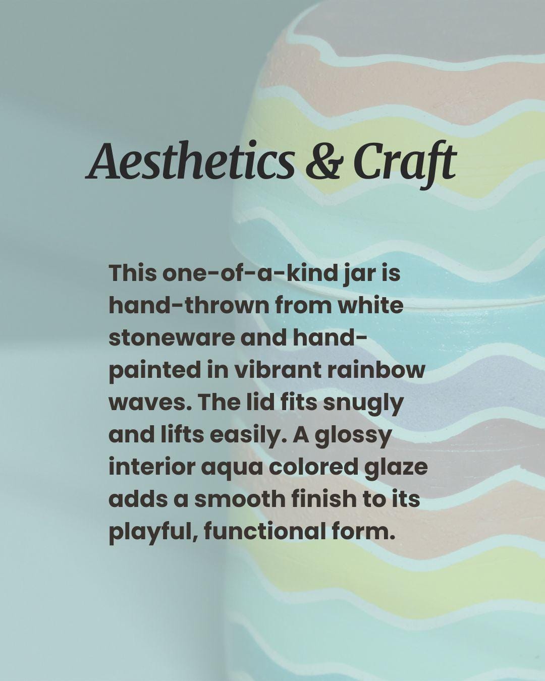 Rainbow Ceramic Jar with Lid: Hand-Thrown Stoneware Storage Container