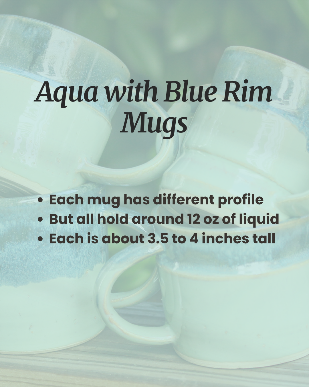 Steady Mug | Double-Handled Ceramic Mug for Grip Support or Tremors | Aqua with Dark Blue Trim