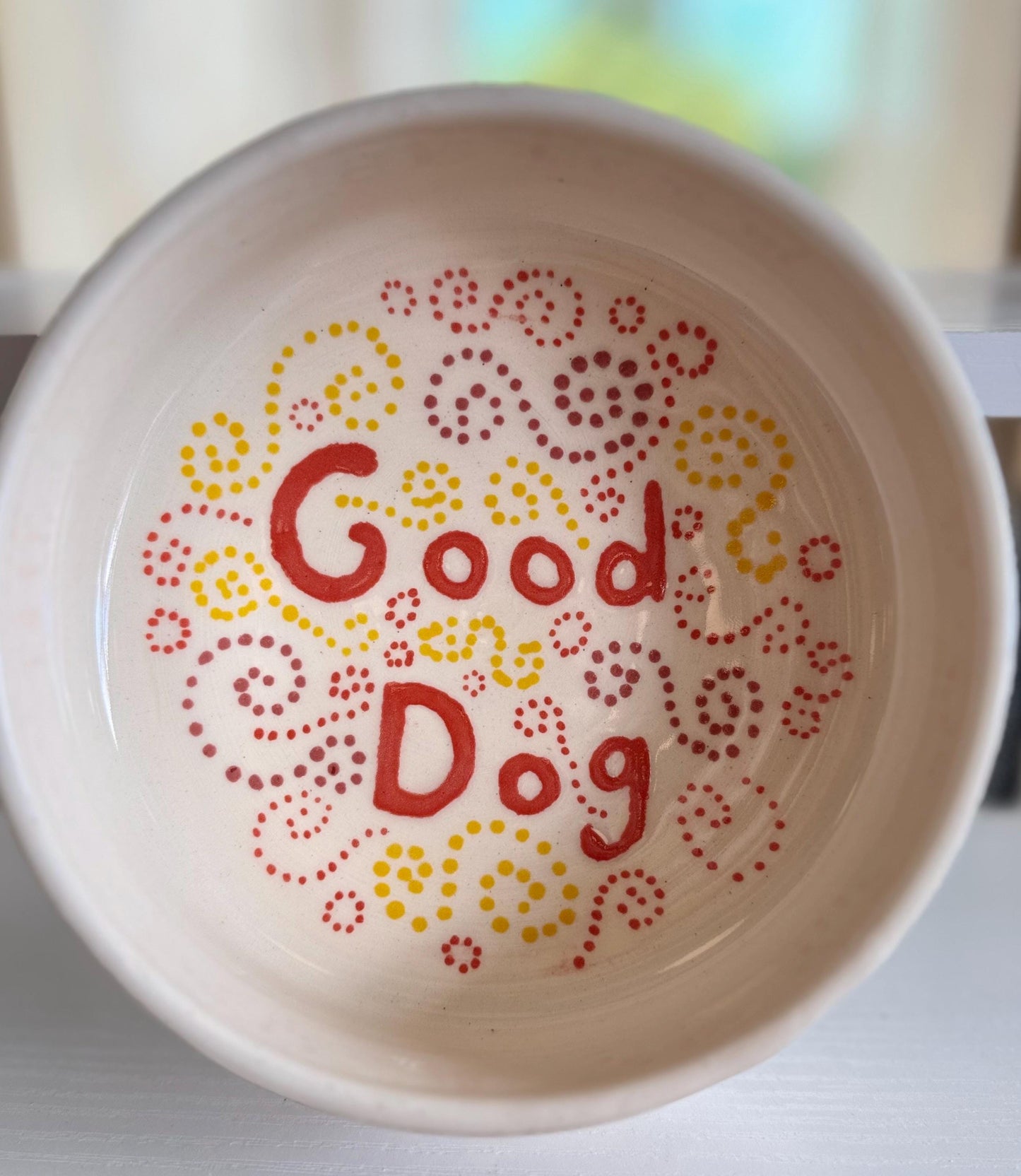 Handmade Ceramic Dog Bowl: 'Good Dog' or 'Pooch' Design