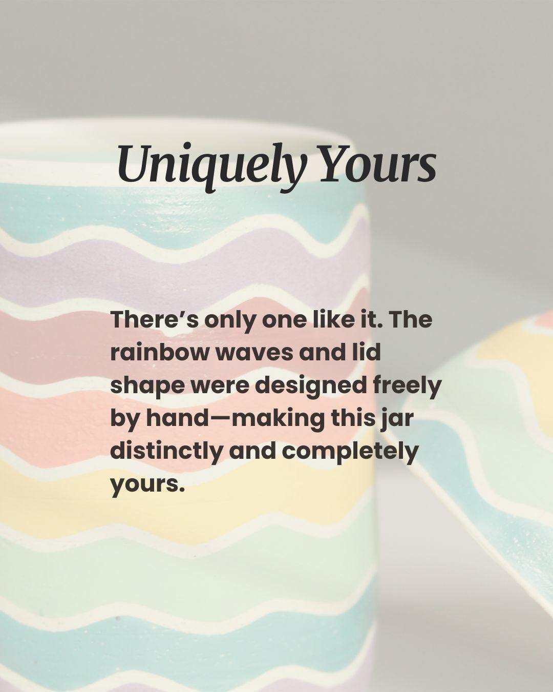 Rainbow Ceramic Jar with Lid: Hand-Thrown Stoneware Storage Container