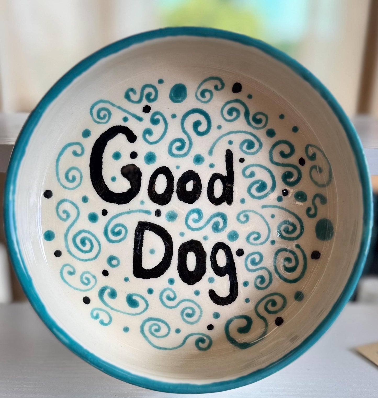 Handmade Ceramic Dog Bowl: 'Good Dog' or 'Pooch' Design