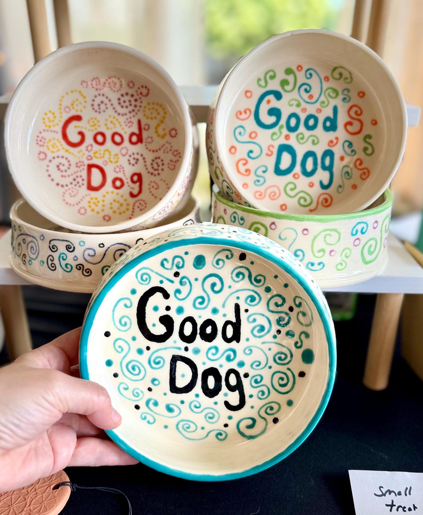 Handmade Ceramic Dog Bowl: 'Good Dog' or 'Pooch' Design